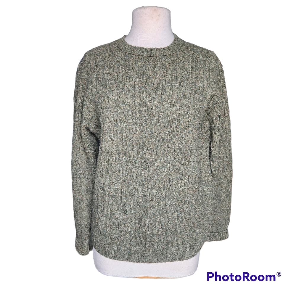 FISHERMAN OUT OF IRELAND SUPREME SOFT 100% SHETLAND WOOL SWEATER SIZE SMALL EUC